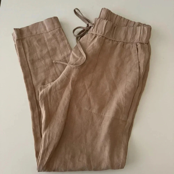 Enzo Costa Easy Pants French Linen Lightweight Summer Women’s size 3 Medium - Picture 2 of 16